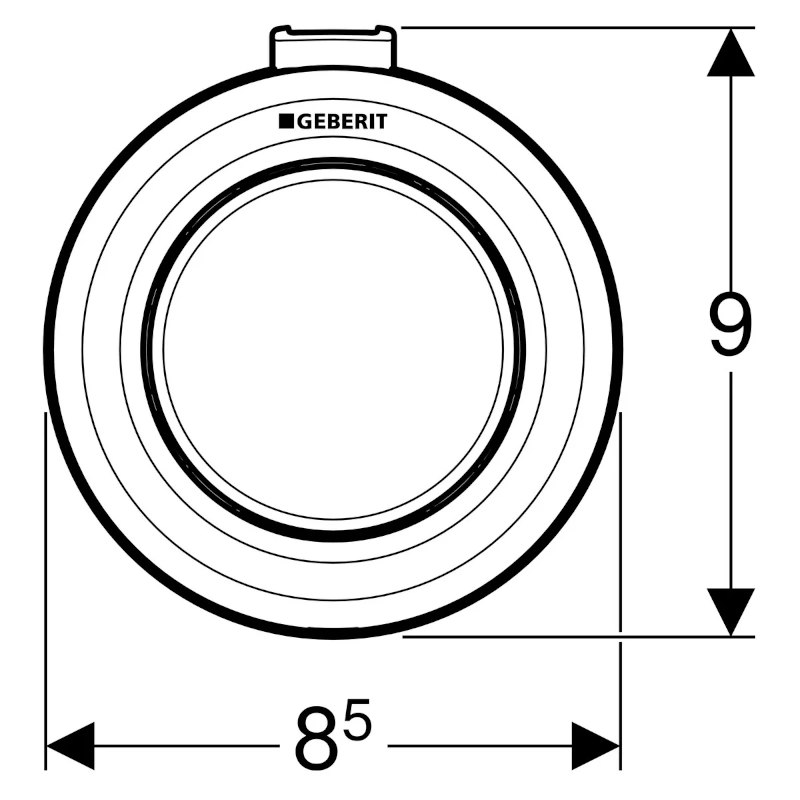 Réservoir rond GEBERIT SIGMA 8 avec commande pneumatique externe à distance