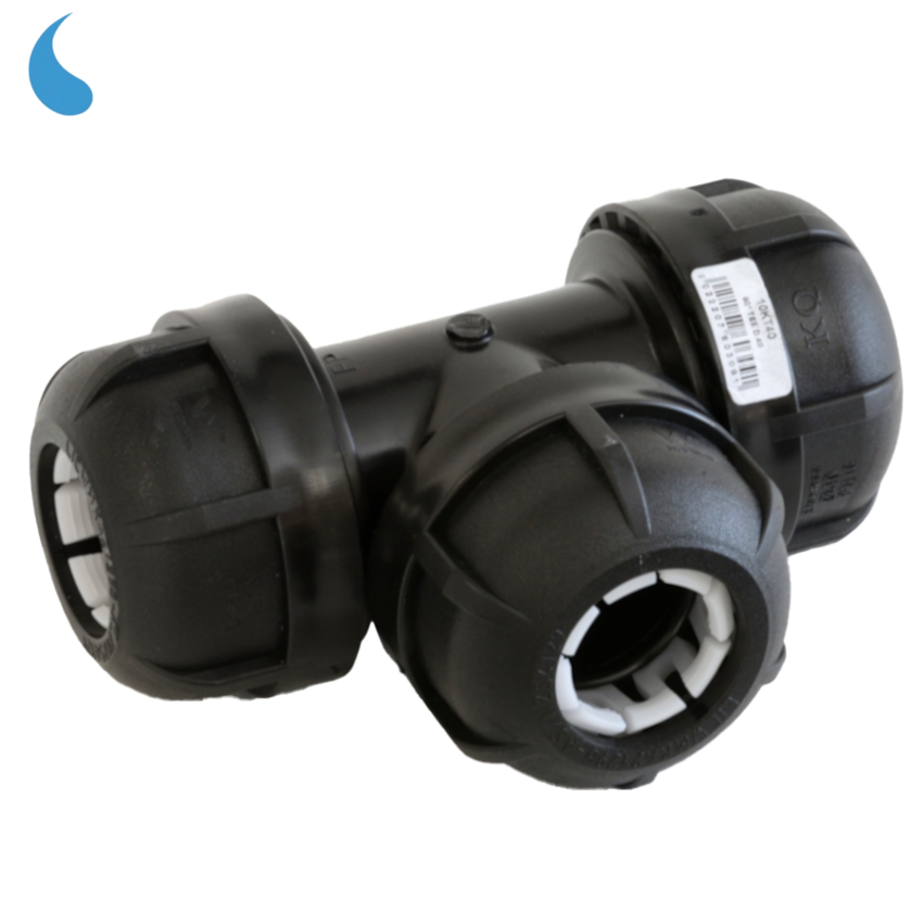 Raccord en T Ø 20 mm à compression - à serrer en polypropylène