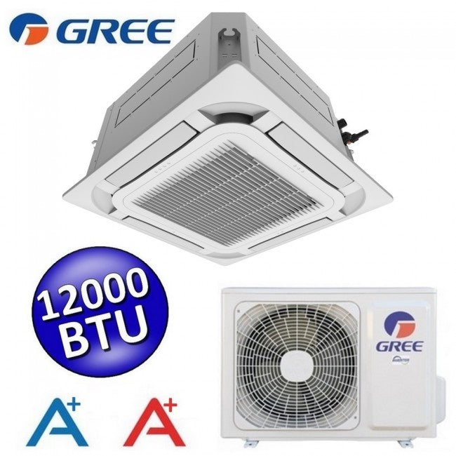 Climatiseur cassette Gree 12 000 BTU R32 à 8 voies - télécommande et panneau de commande inclus
