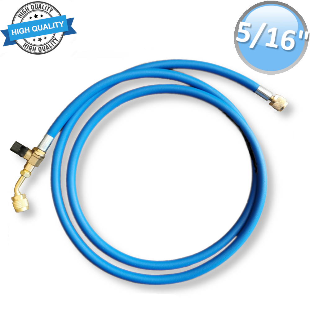 Tuyau flexible avec robinet 5/16'' x 5/16'' SAE Haute qualité 1800 mm - Couleur bleue