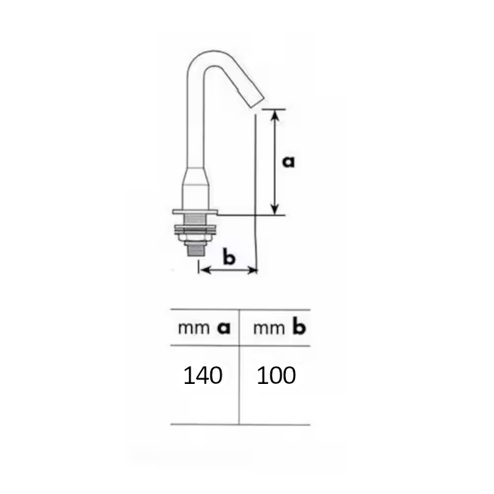 Bec fixe pour lavabo 140 x 100 mm River