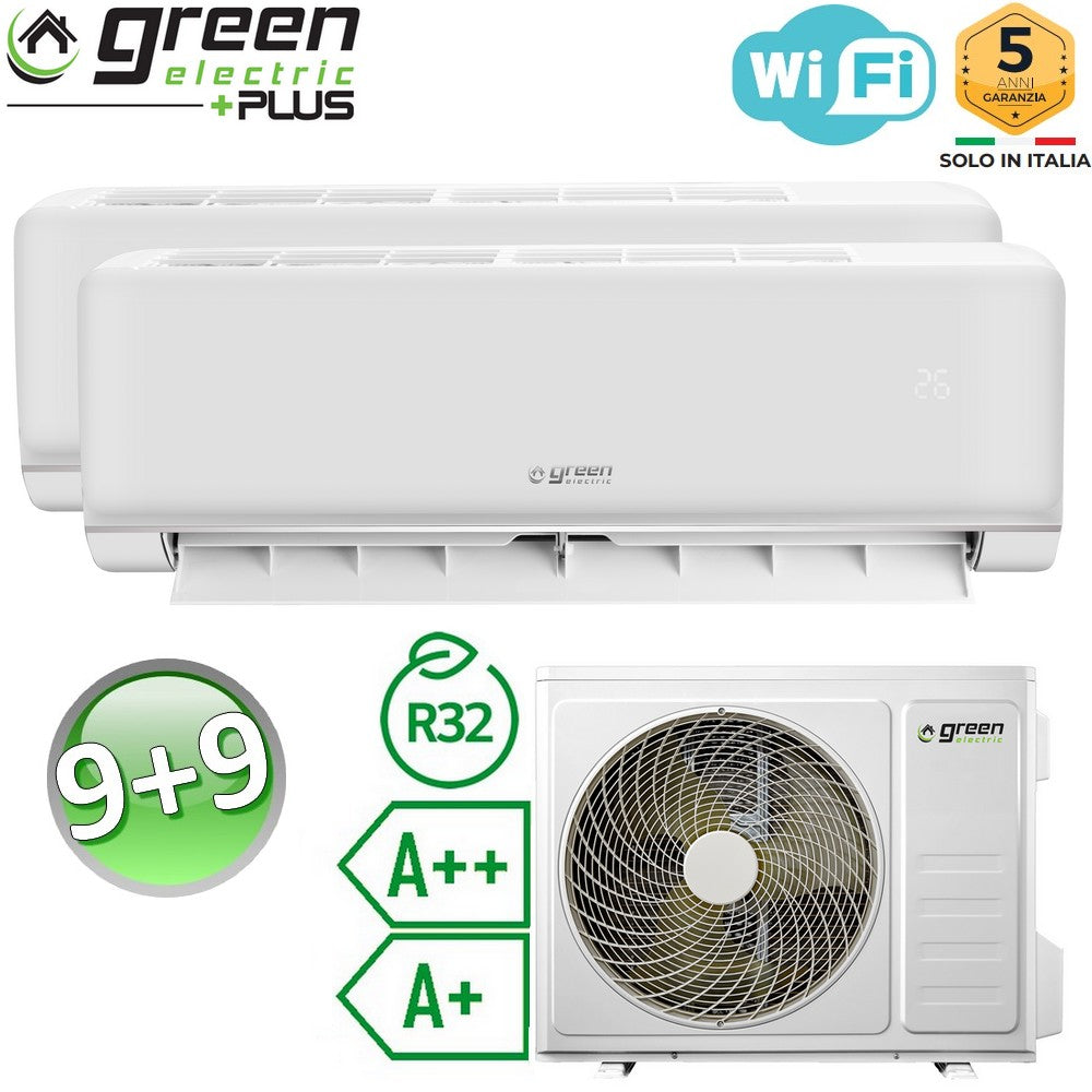 Climatisation bi-zone 9000+9000 BTU, Wi-Fi, R32, A++/A+, Green Electric PLUS