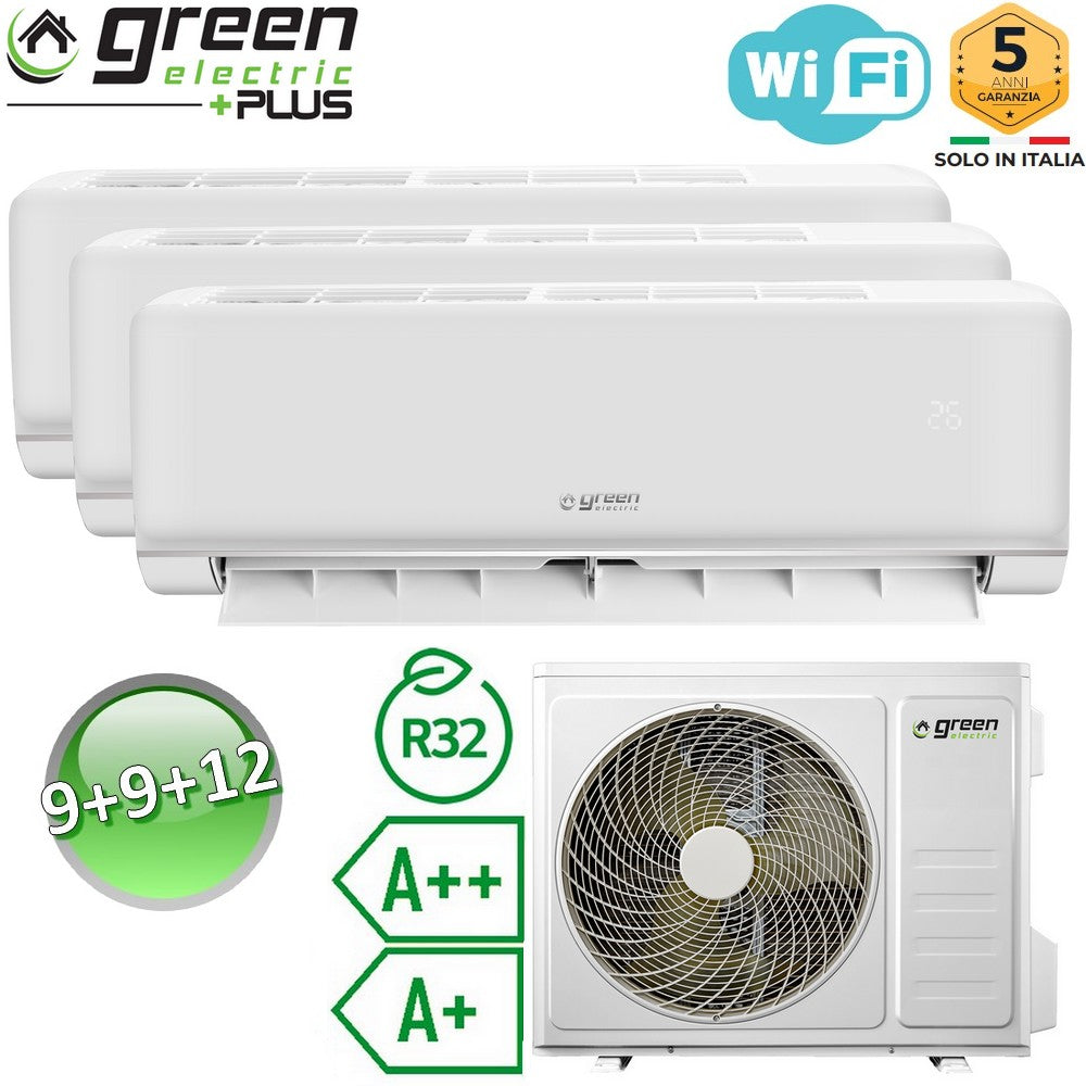 Climatiseur d'essai 9+9+12 Btu WiFi R32 A++/A+ Green Electric PLUS