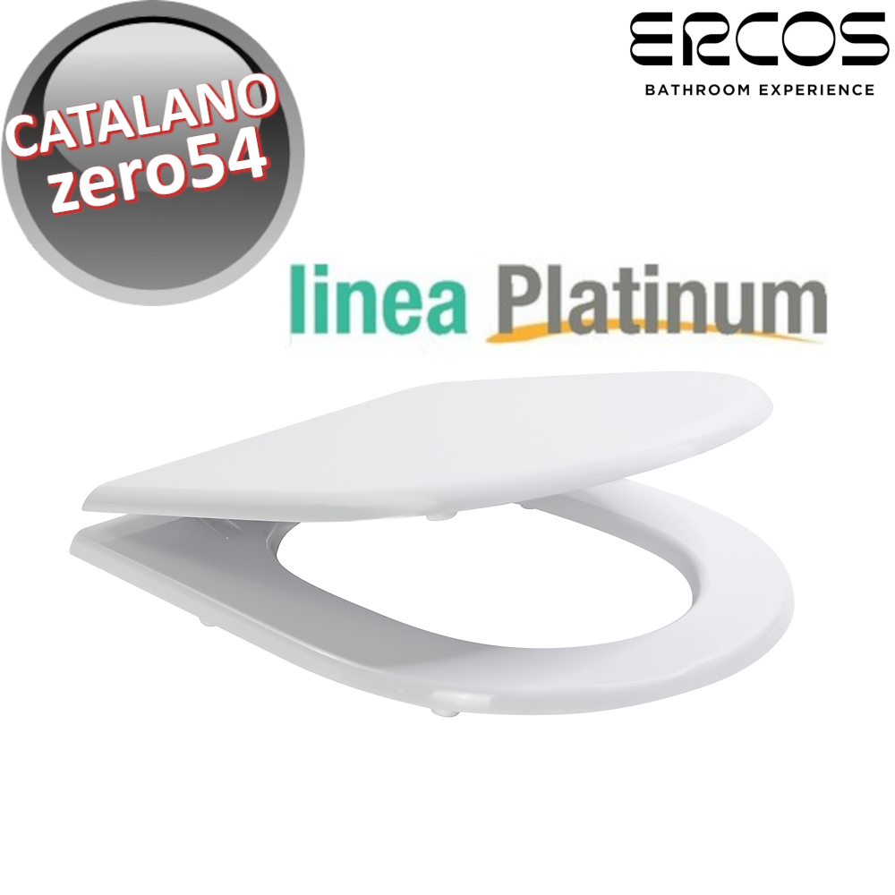 Non-original toilet seat compatible with Catalano Zero 54 Platinum WC with wooden core - Extended hinges - Ercos