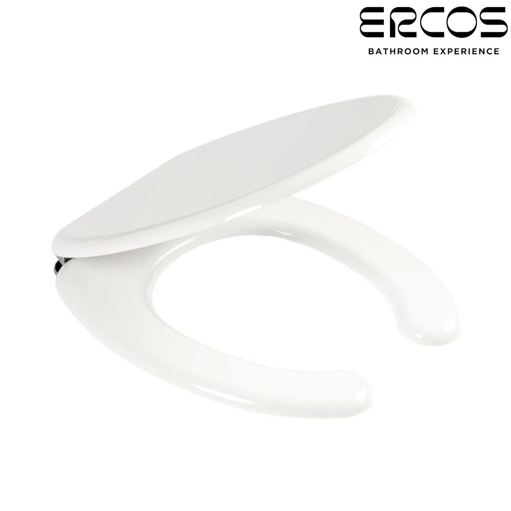 Universal open toilet seat for communities and people with disabilities - Single hinge, wooden core