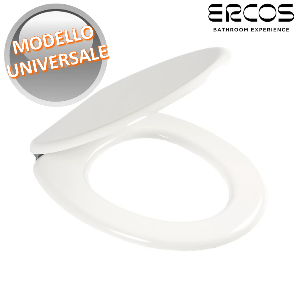 Universal white MDF toilet seat - ERCOS range made in Italy