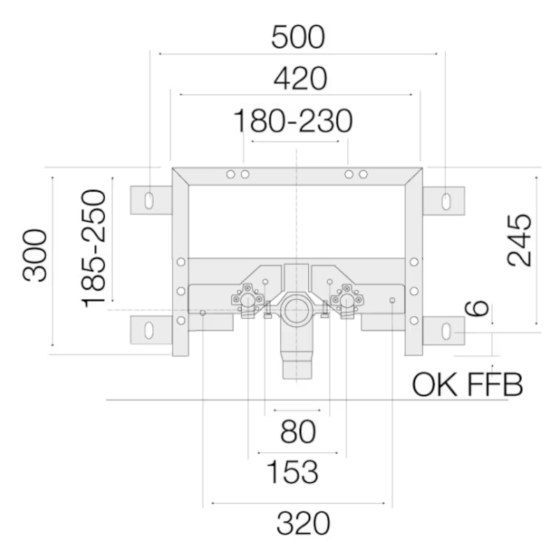 WALL-MOUNTED BIDET SUPPORT FIXSISTEM S80 VALSIR