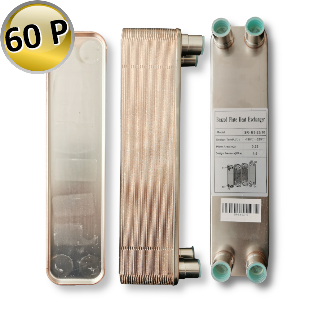 Brazed plate heat exchanger No. P 60 | 12 kW - 3/4'' 19.05 mm