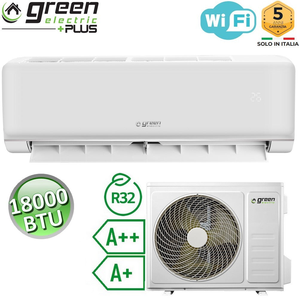 Climatiseur mono 5,0 kW 18 000 Btu WiFi R32 A++/A+ Green Electric PLUS
