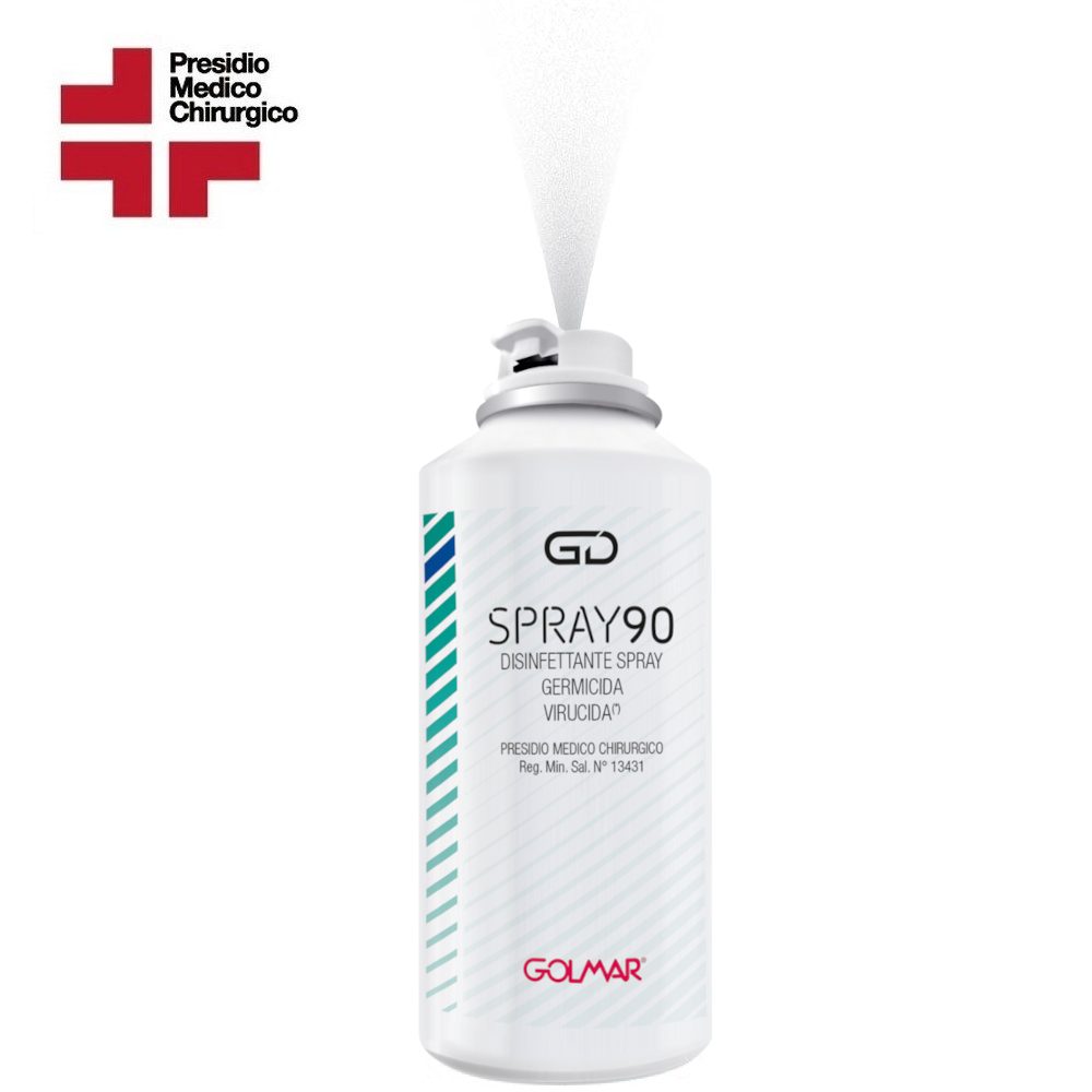 GD Spray 90 - Désinfectant avec dispositif médico-chirurgical pour environnements et véhicules, germicide et bactéricide - Flacon de 150 ml, libération totale