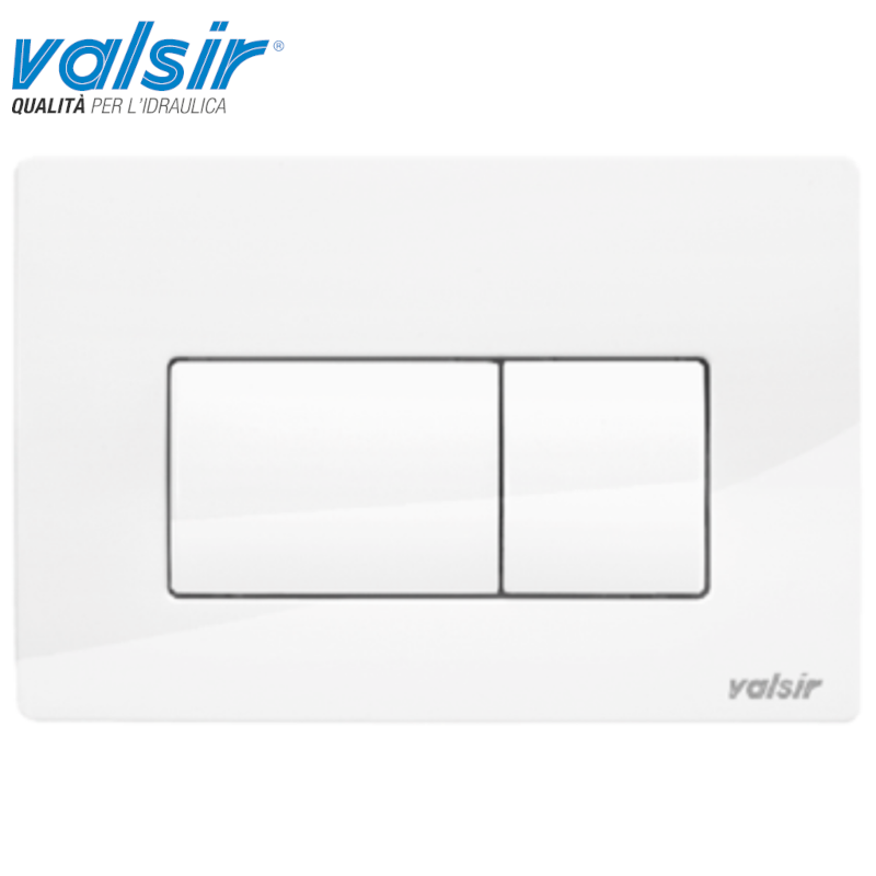 VALSIR P1 MECHANICAL CISTERN FLUSH PLATE, GLOSSY WHITE