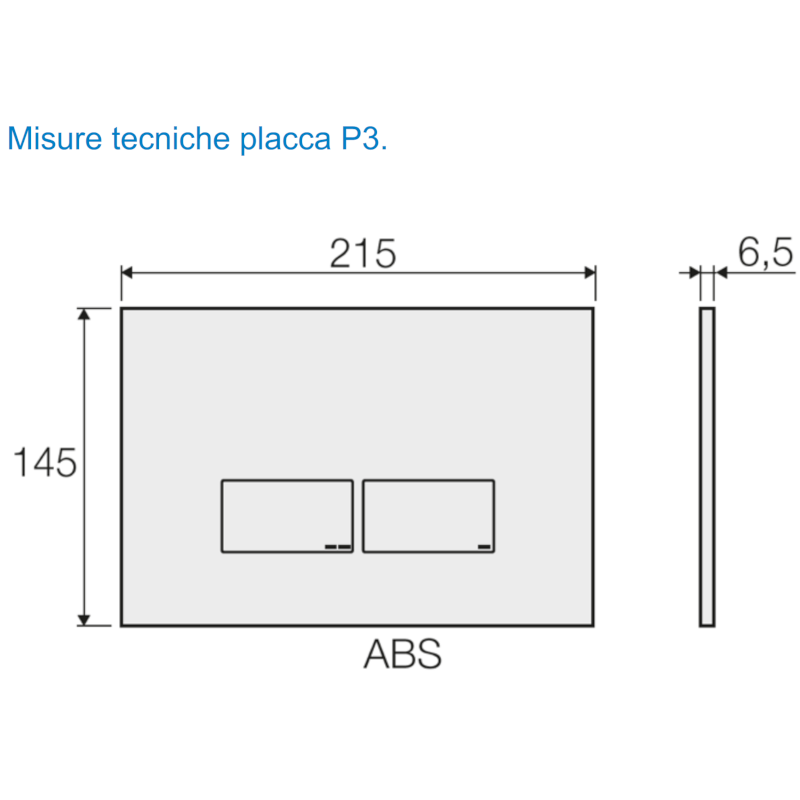 VALSIR P3 MECHANICAL CISTERN PLATE, POLISHED CHROME
