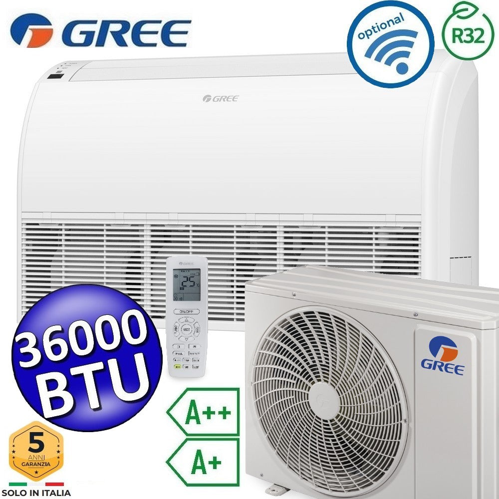 Climatiseur monobloc Gree 36 000 BTU R32 A++/A+ pour sol/plafond avec télécommande incluse - U-MATCH 6
