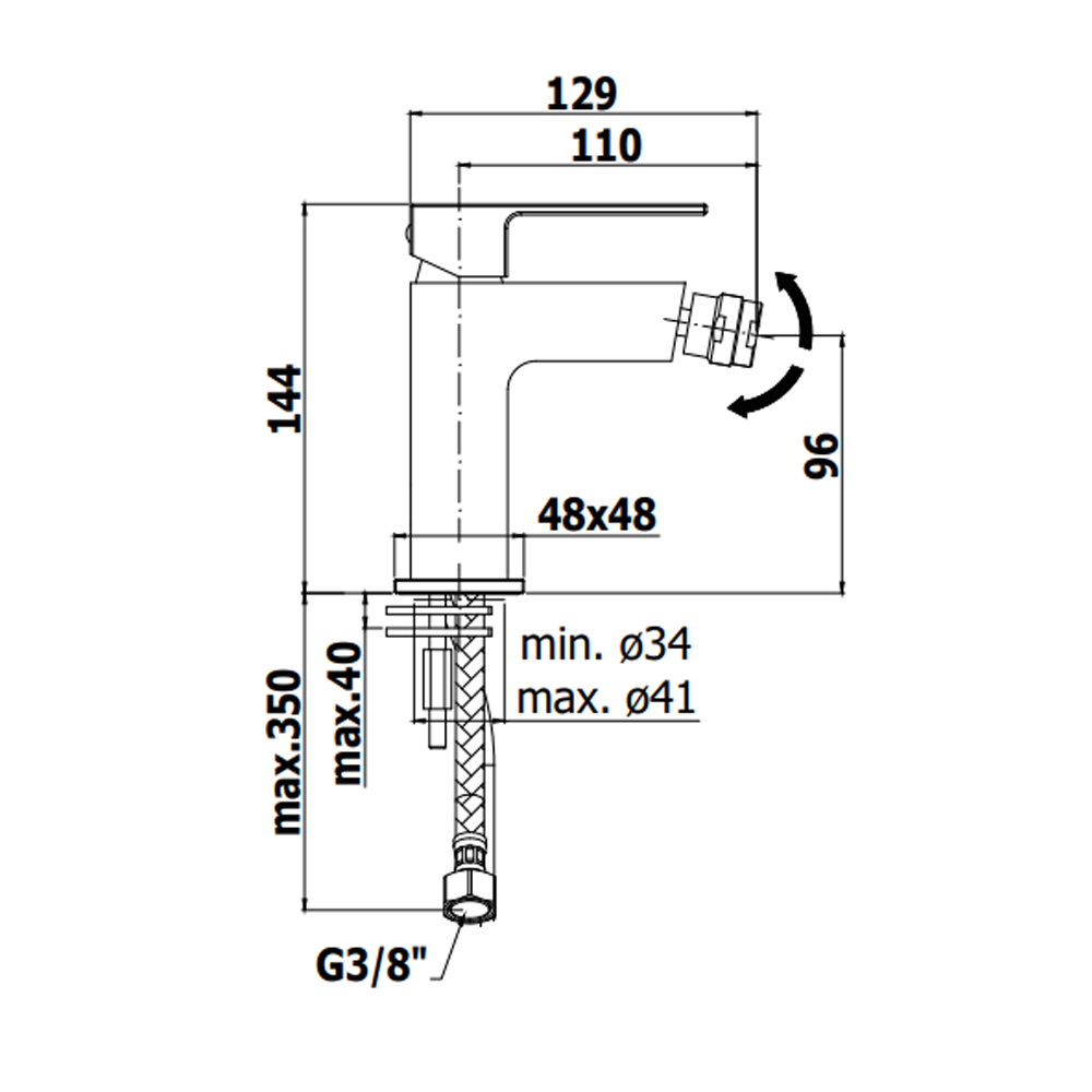 EFFE PAFFONI EF131 MITIGEUR DE BIDET SANS DÉCHETS