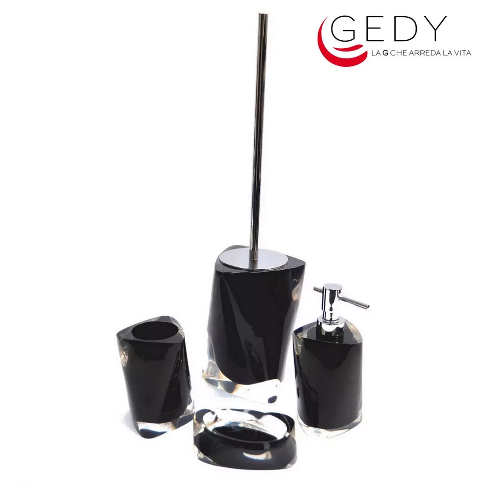 Ensemble complet d'accessoires de salle de bain noirs TWIST 4 pièces - Gedy