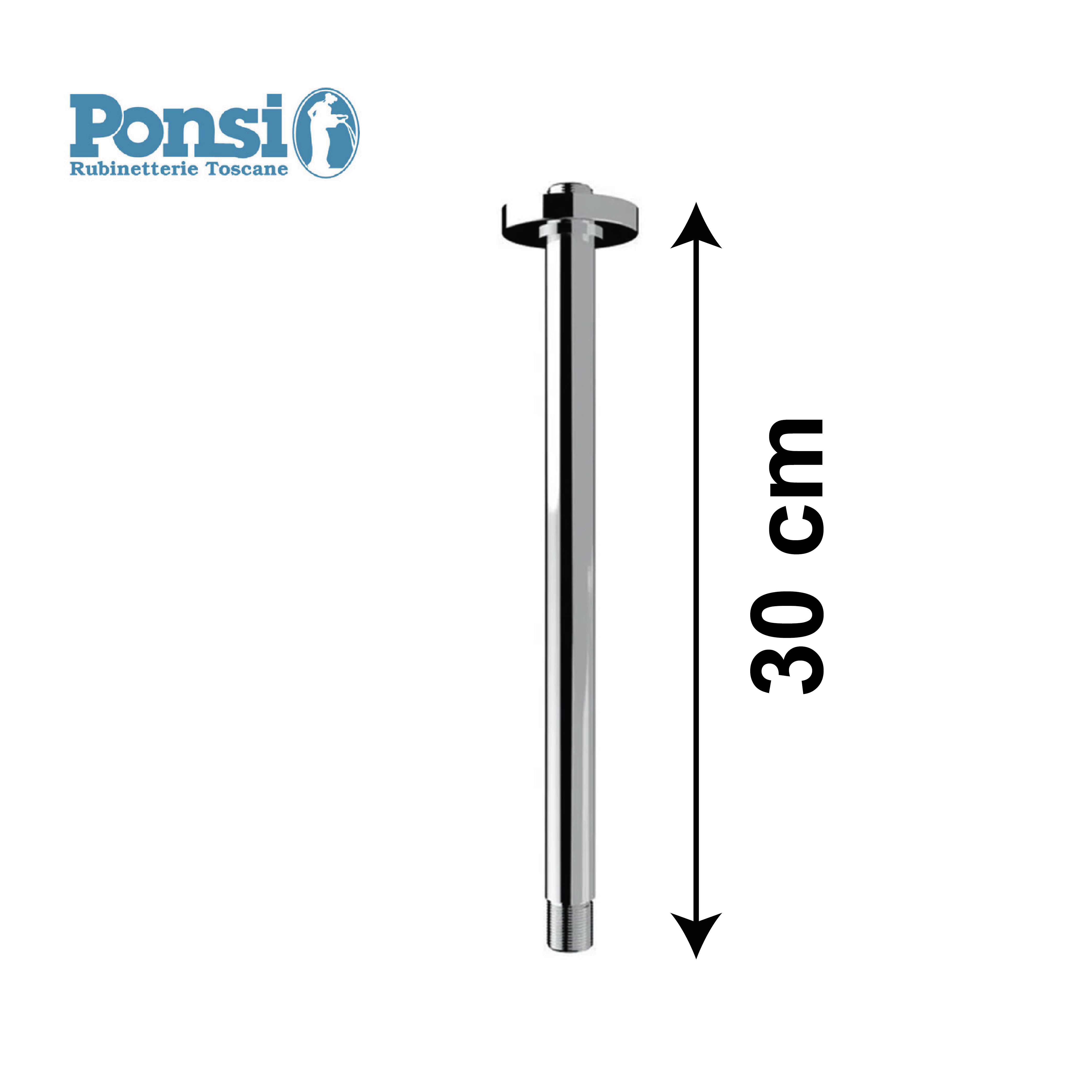Bras de douche de plafond, longueur 300 mm - Ponsi