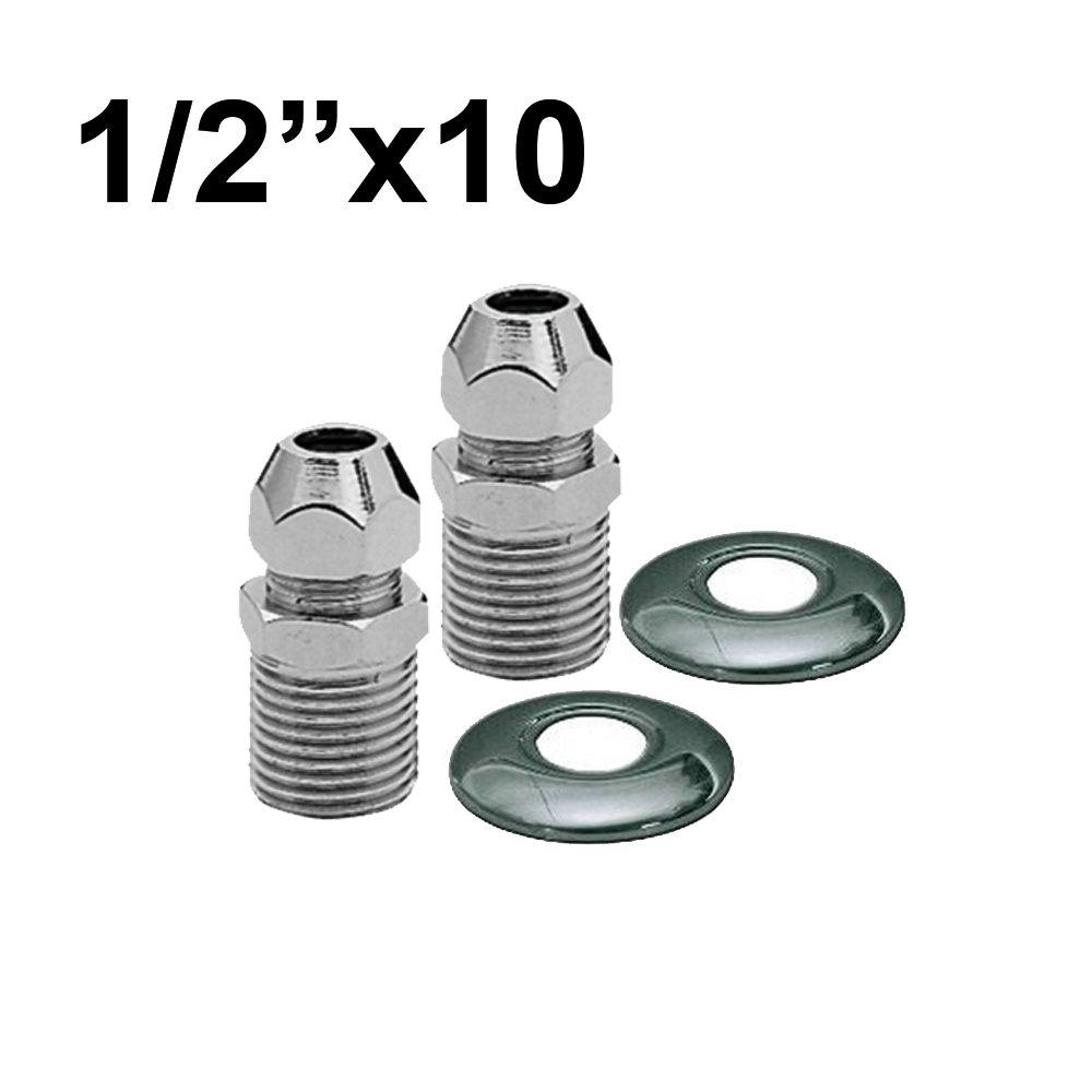 Paire de raccords chromés sous évier 1/2'' x Ø 10 mm