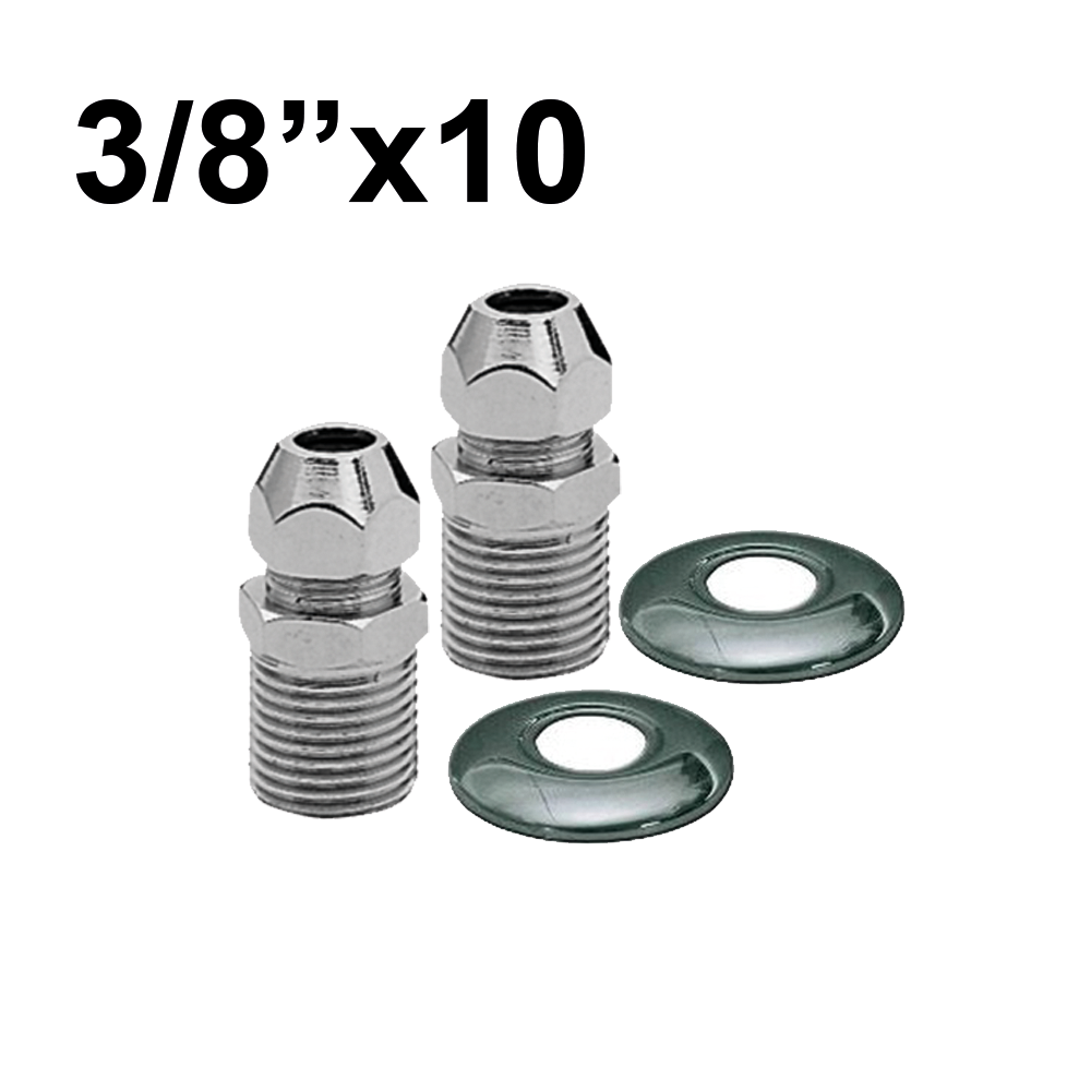 Paire de raccords chromés sous évier 3/8 x 10 mm