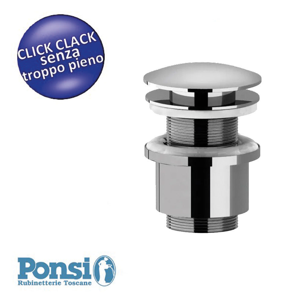 Bouchon de vidange à ressort Ponsi 1''1/4" sans trop-plein