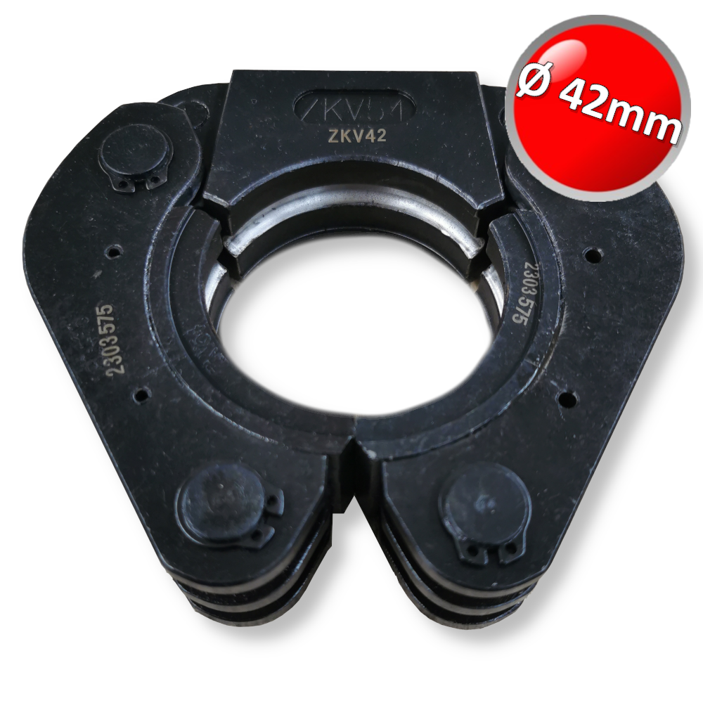 Pince à mâchoires en cuivre, profil en V, Ø 42 mm, raccords de type Viega