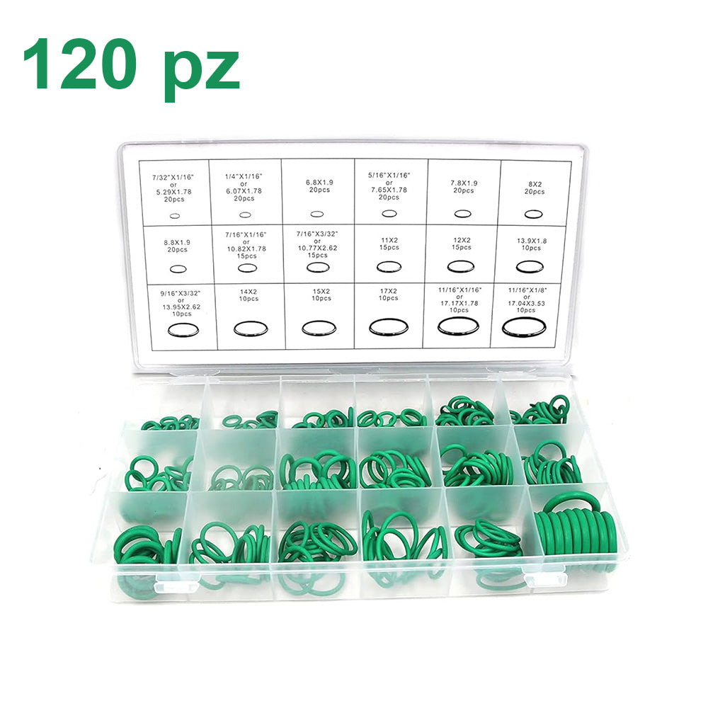 Green HNBR O-Ring Kit for A/C Systems - 120 Pieces