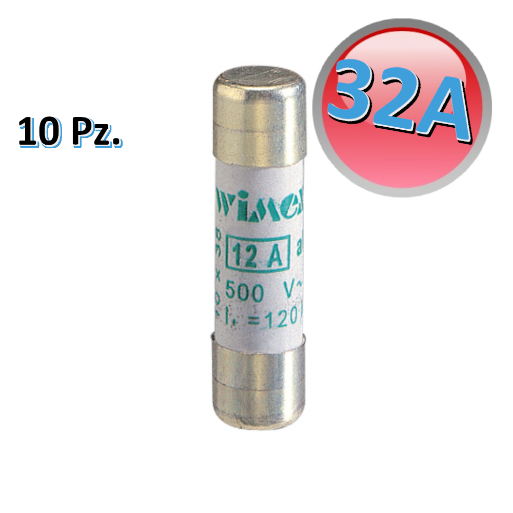Lot de 10 cartouches fusibles 32 A 400 V sans indicateur CF 10 AM