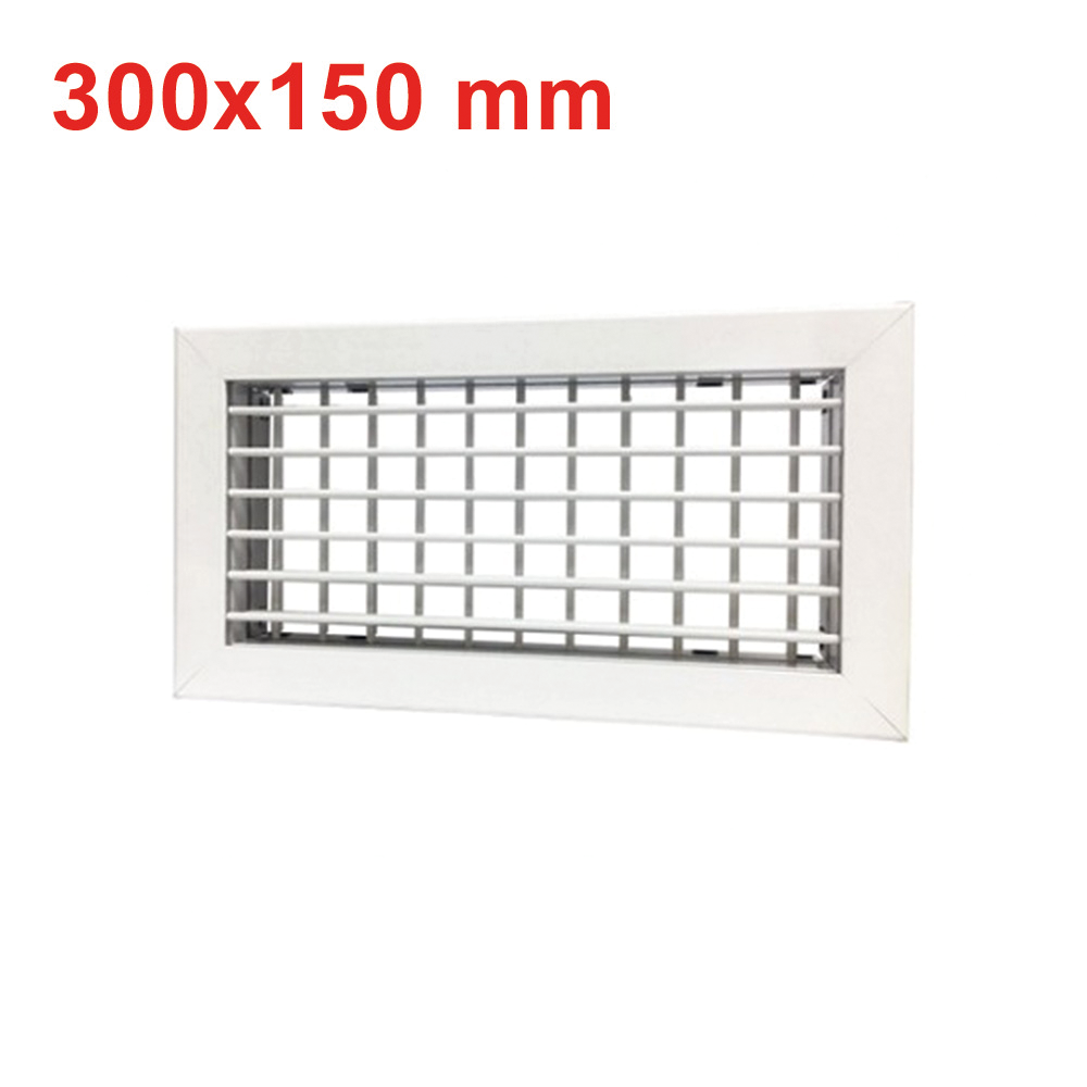 Buse de sortie en ABS de 300 x 150 mm avec double rangée d'ailettes mobiles