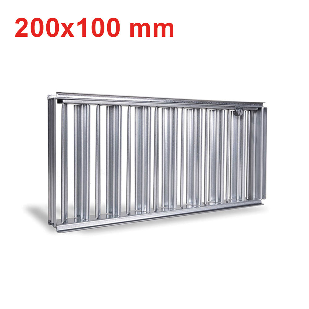Volet réglable en aluminium pour ventilation de 200 x 100 mm