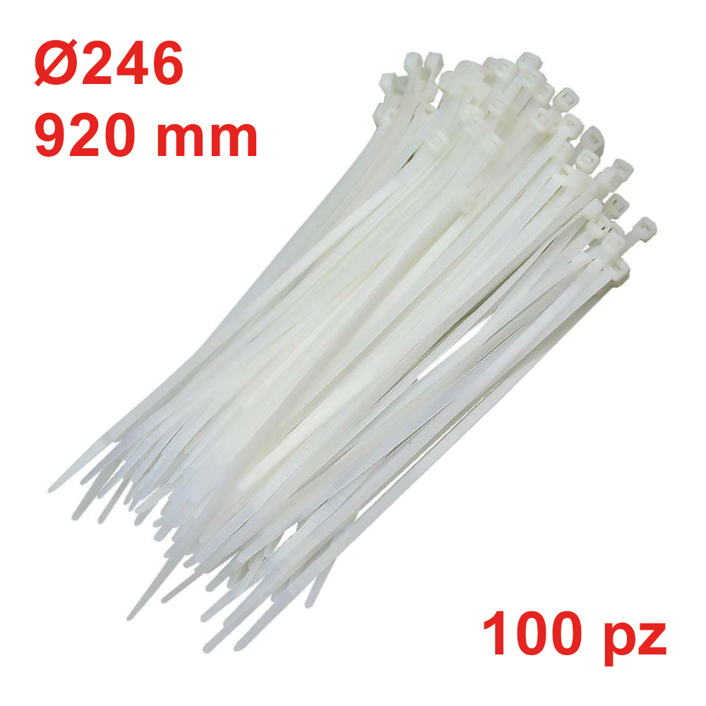 Colliers de serrage en nylon pour tuyaux jusqu'à Ø246 mm - longueur 920 mm - lot de 100