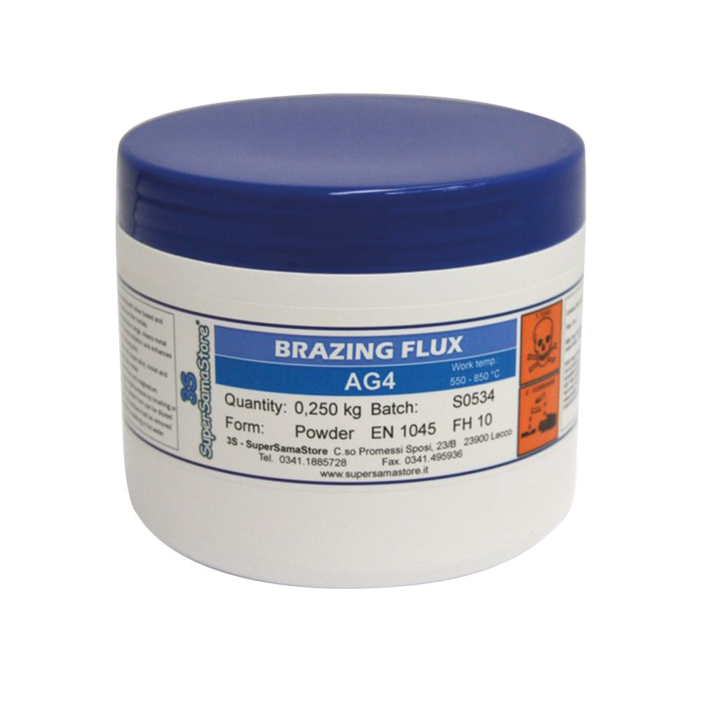 Flux de brasage AG4, poudre de brasage dioxydante - paquet de 250 g.