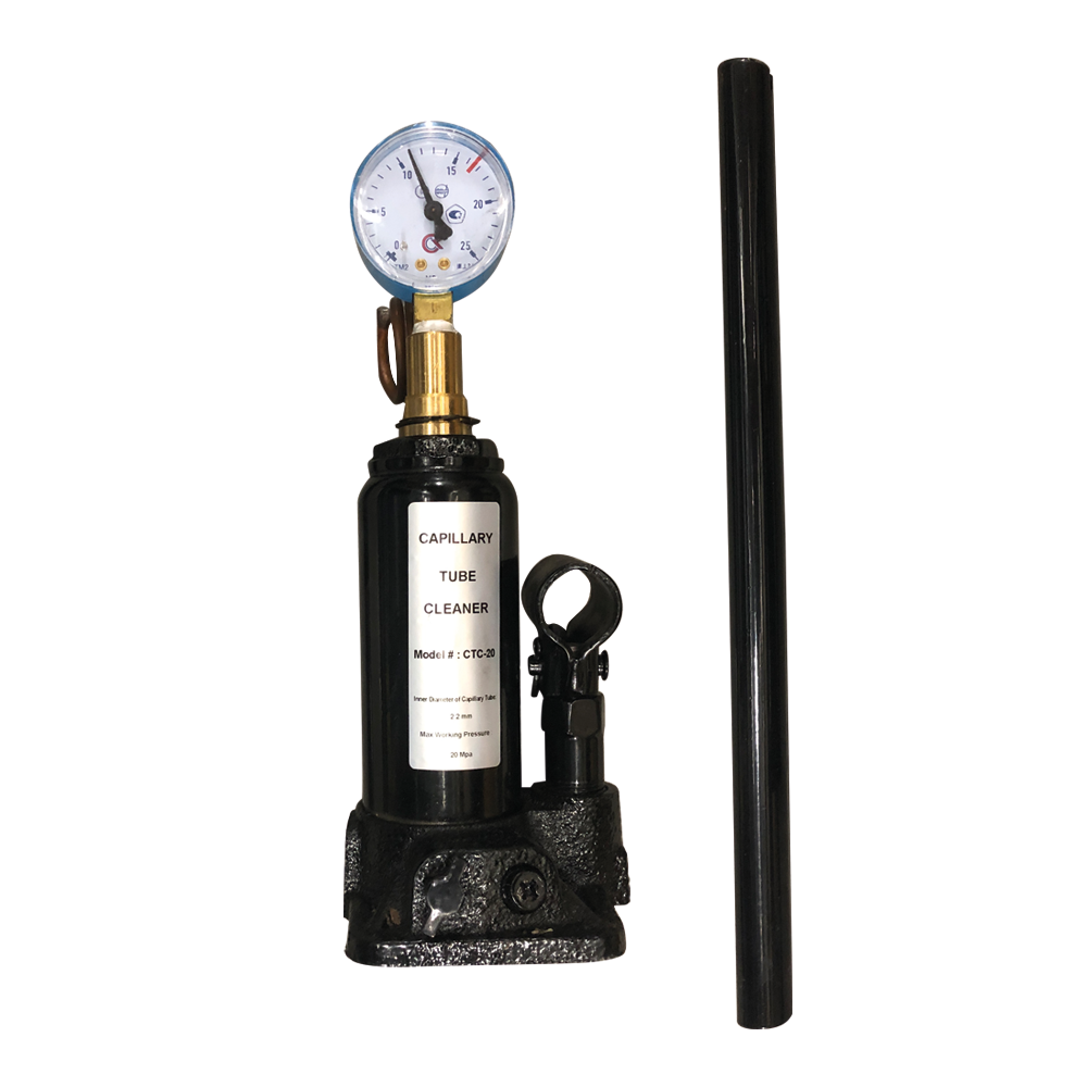 Pompe hydraulique manuelle pour le nettoyage et le débouchage des capillaires frigorifiques