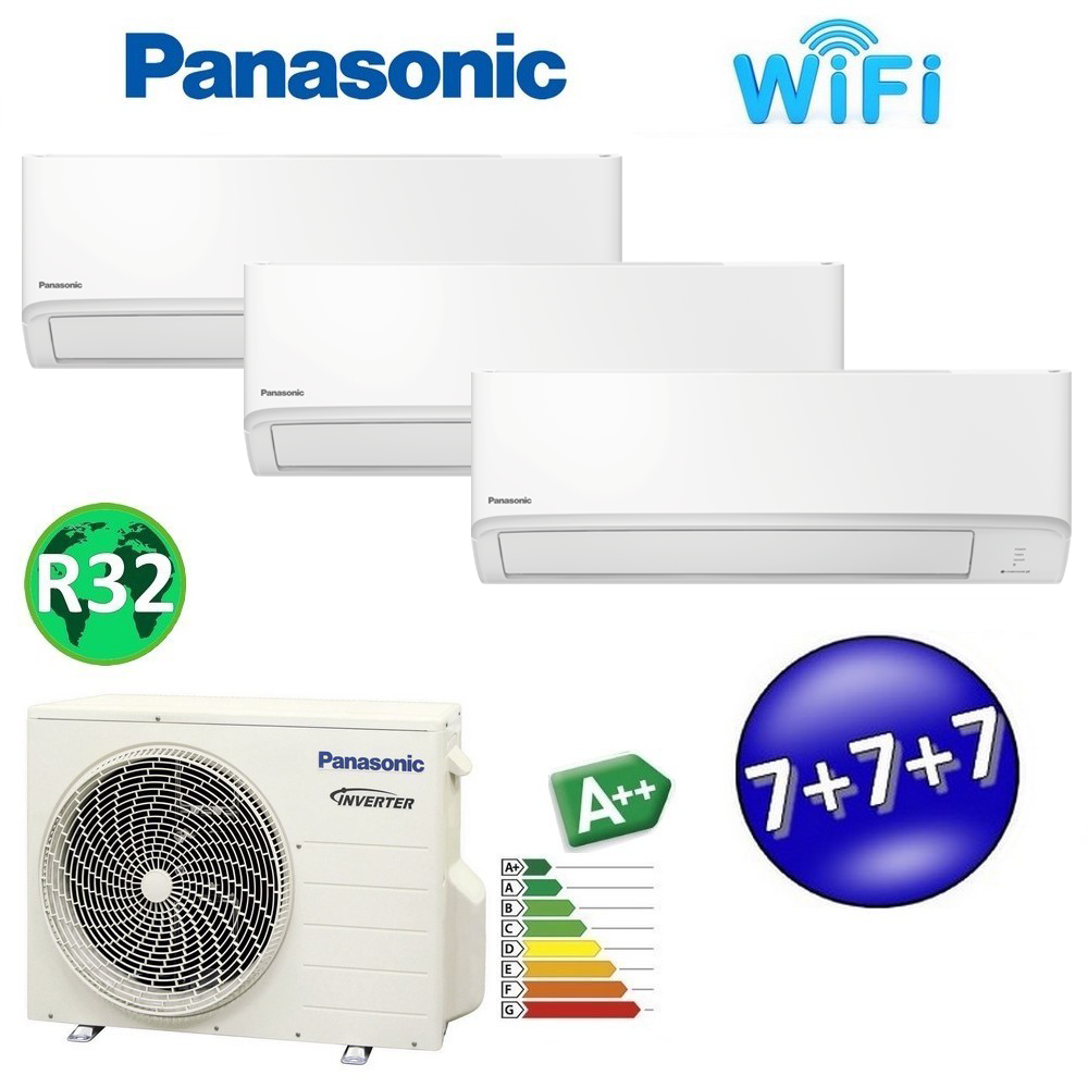 Climatiseur split PANASONIC 7000+7000+7000 R32 (essai), série TZ, ultra-compact, avec WiFi et NanoeX