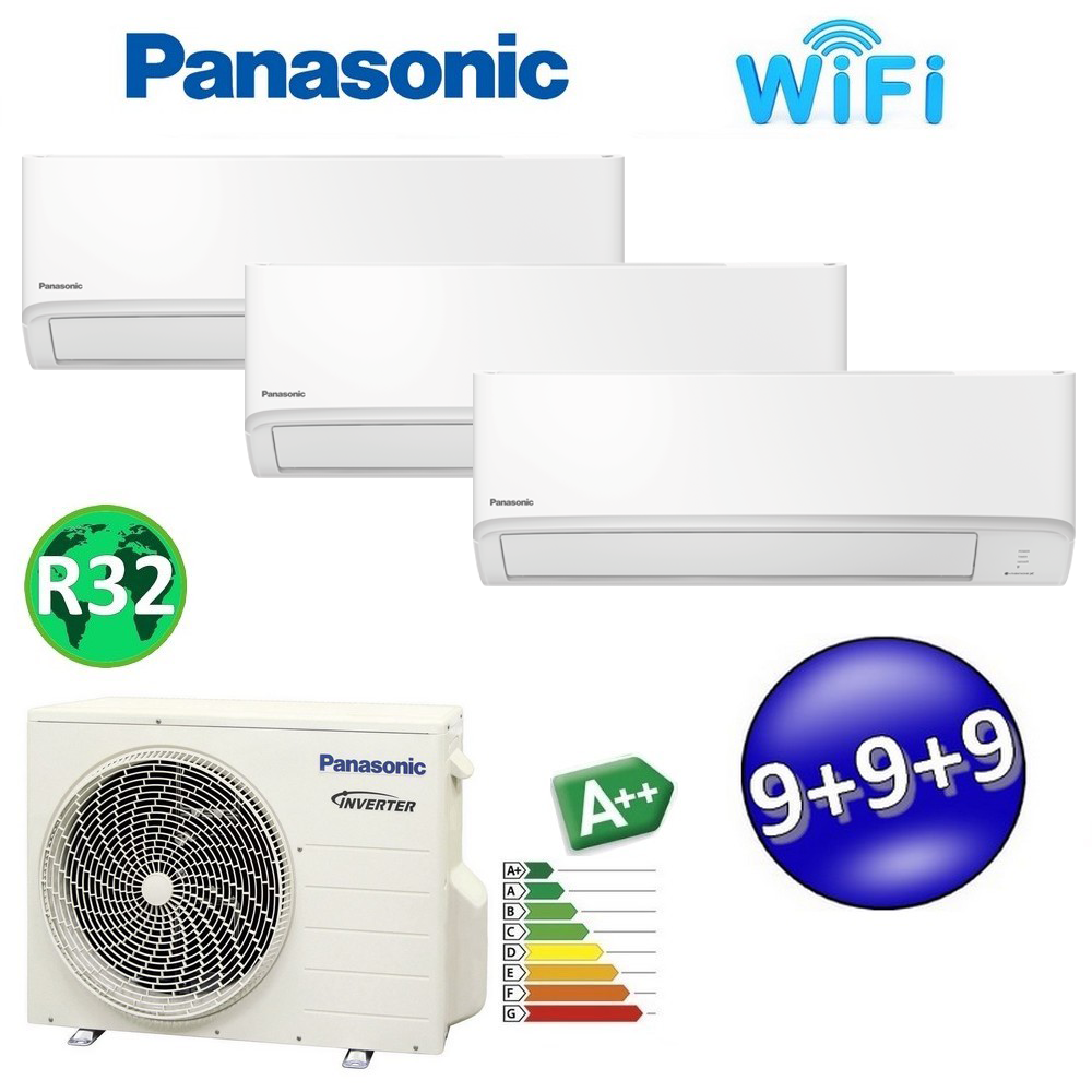 Climatiseur split ultra-compact PANASONIC 9000+9000+9000 R32 (essai) avec Wi-Fi et NanoeX