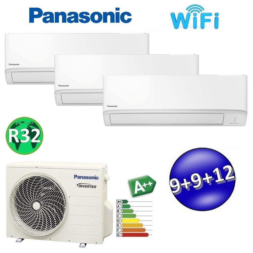 Climatiseur tri-split Panasonic TZ 9+9+12 000 BTU R32 A++ Wi-Fi NanoeX