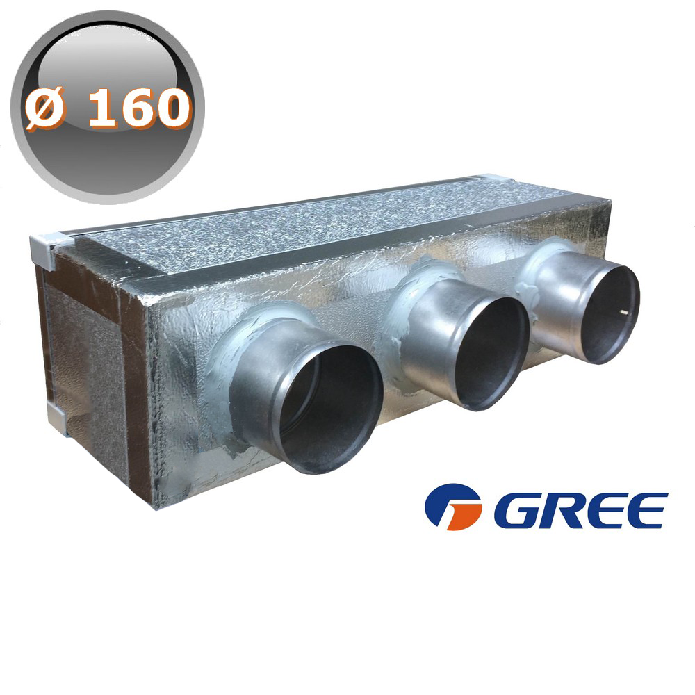 Plénum de distribution pour machine PAL, 3 sorties Ø 160, pour systèmes gainés GREE by ARGO