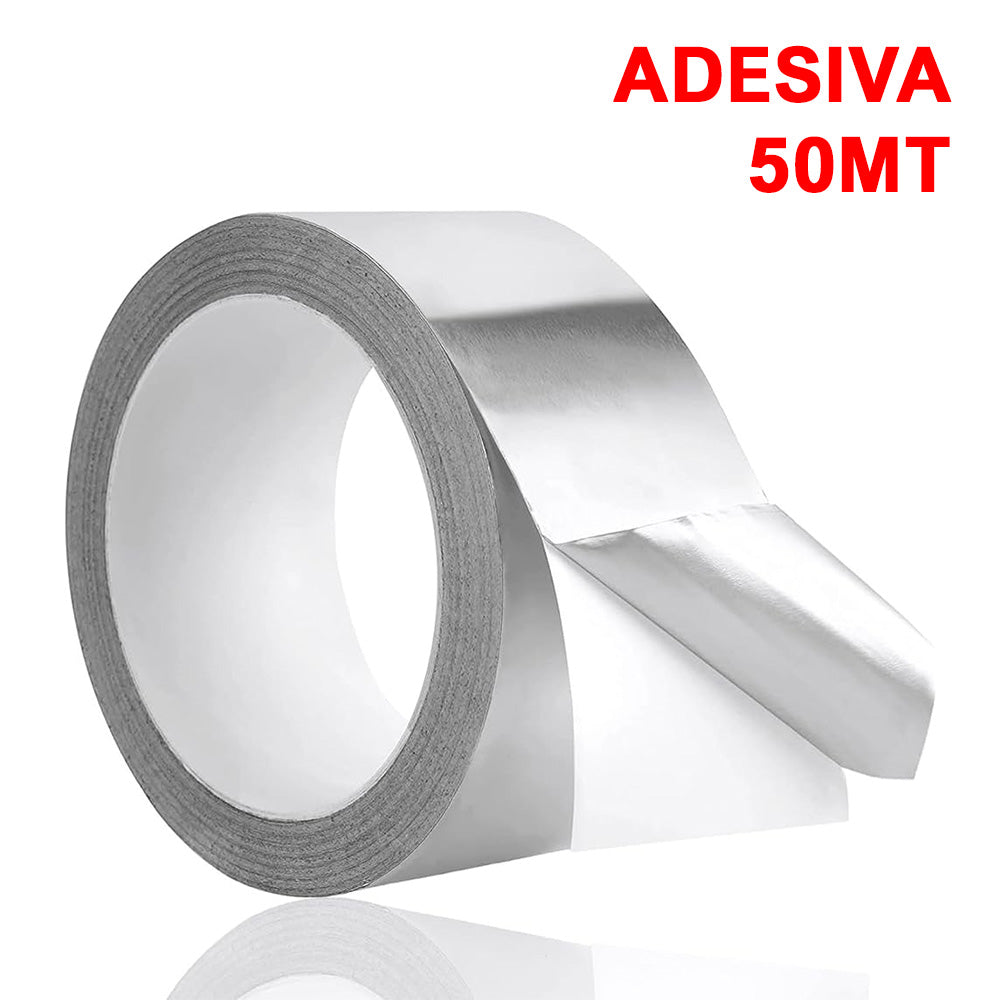 Ruban adhésif en feuille d'aluminium isolant et résistant aux UV de 50 m