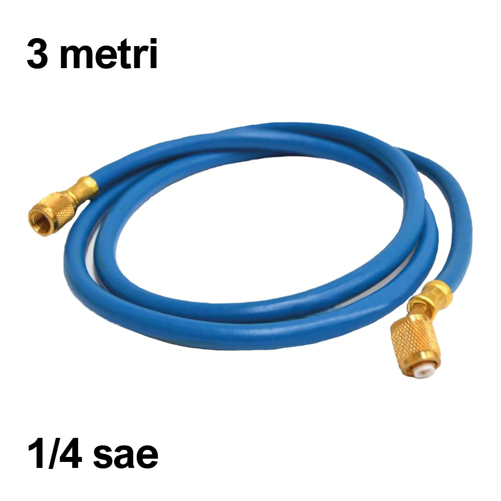 Tuyau de gaz réfrigérant - 1/4 SAE 300 cm - Couleur BLEU