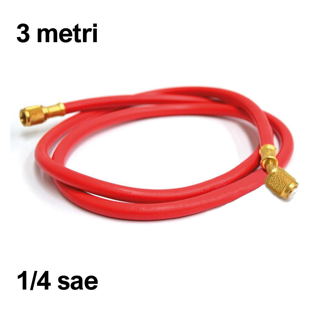 Tuyau de gaz réfrigérant - 1/4 SAE 300 cm - Couleur rouge