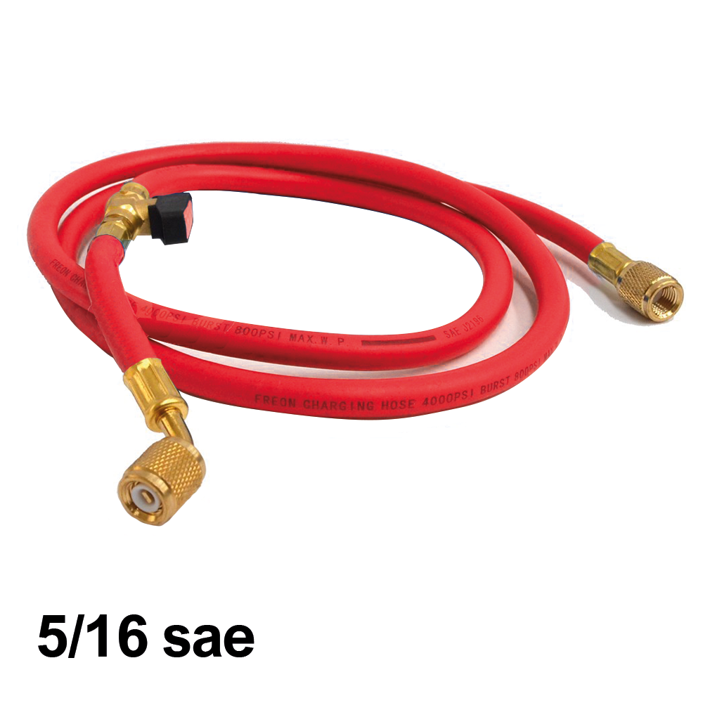 Tuyau flexible avec robinet SAE 5/16 intégré - COULEUR ROUGE