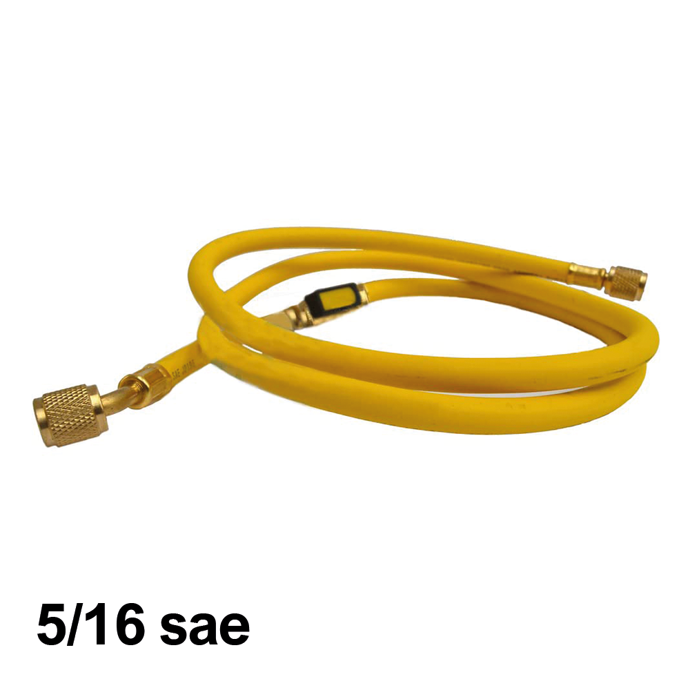Tuyau flexible avec robinet SAE 5/16 intégré - JAUNE