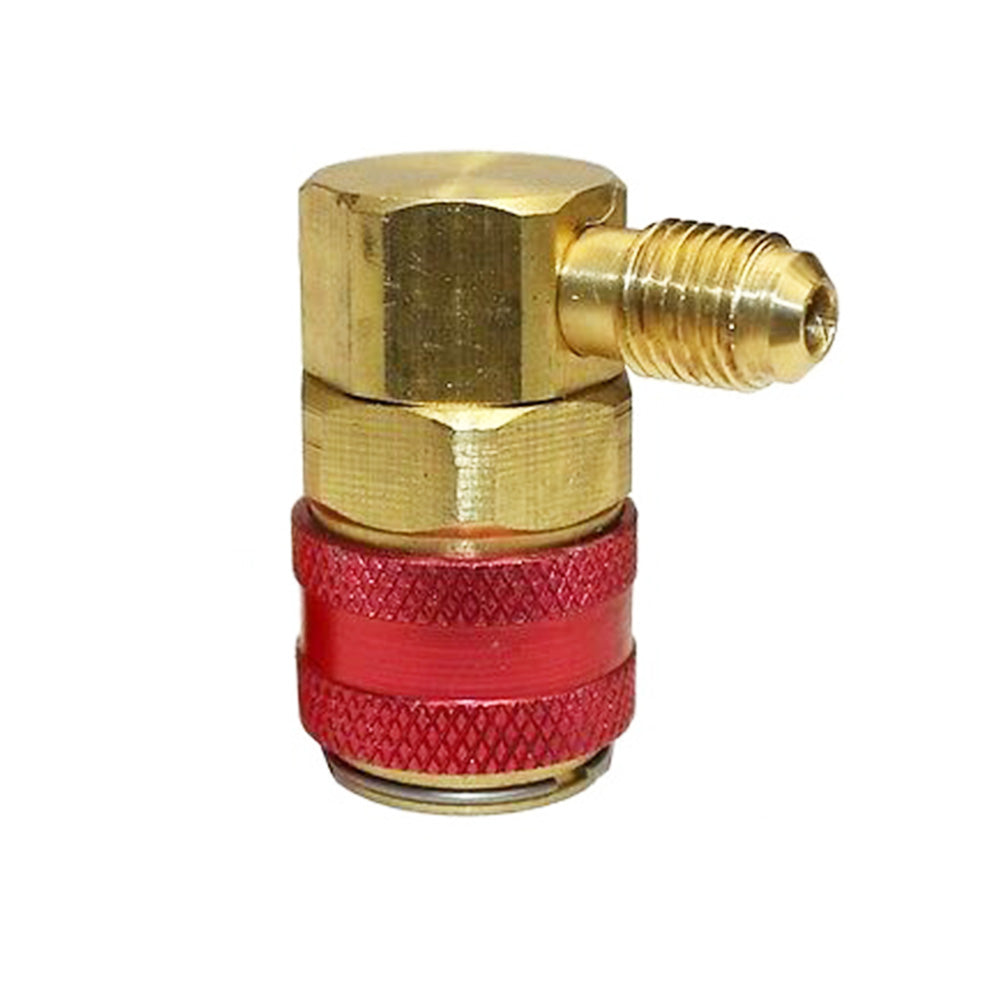 Raccord rapide à 90°, haute pression, 1/4 SAE, gaz R134A