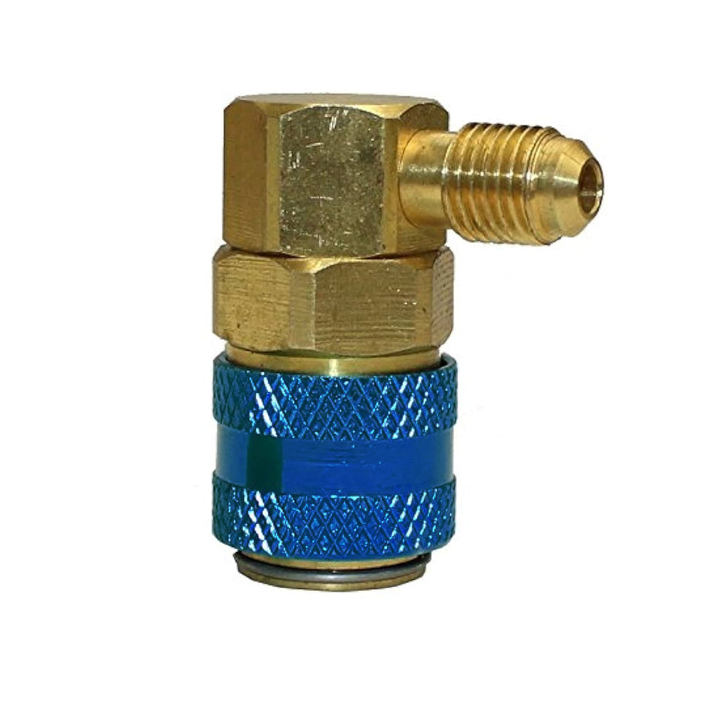 Raccord rapide à 90°, basse pression, 1/4 SAE, gaz R134A