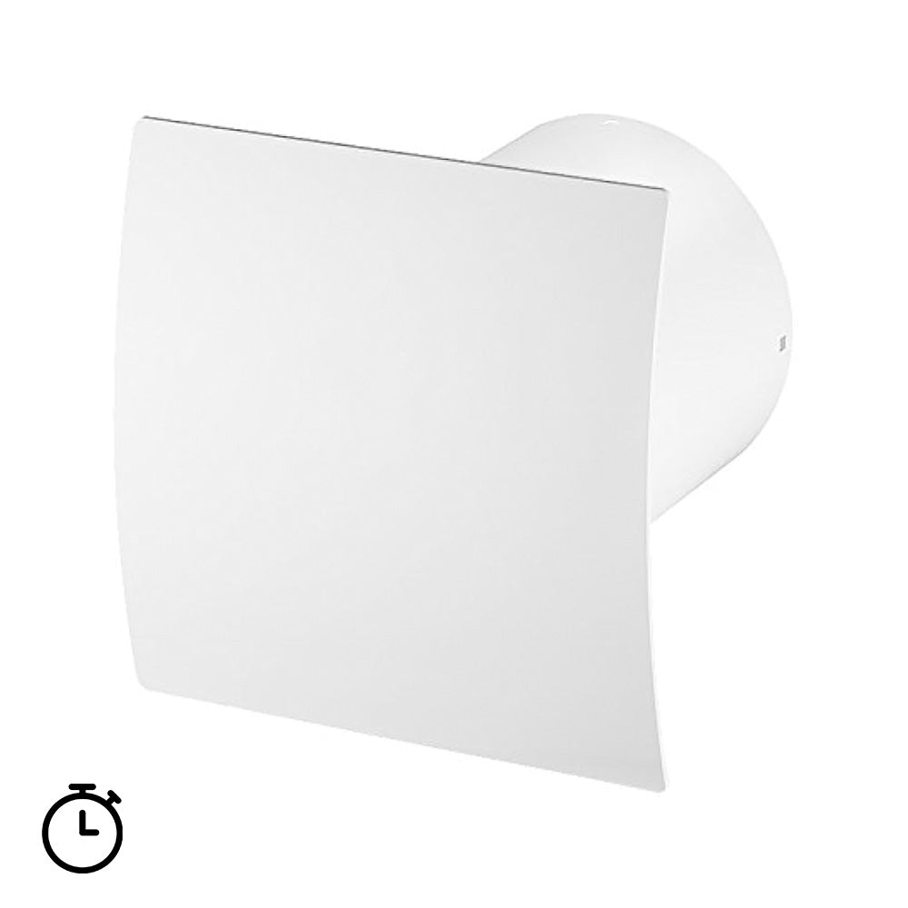 Ventilateur extracteur d'air domestique Ø 100 mm avec minuterie - façade blanche