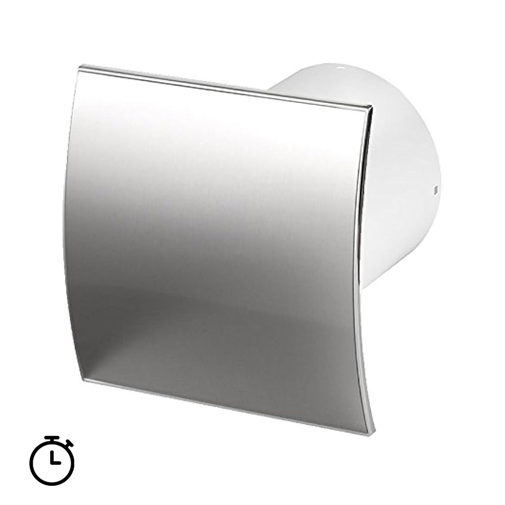 Ventilateur extracteur d'air domestique Ø 100 mm avec minuterie - façade chromée polie