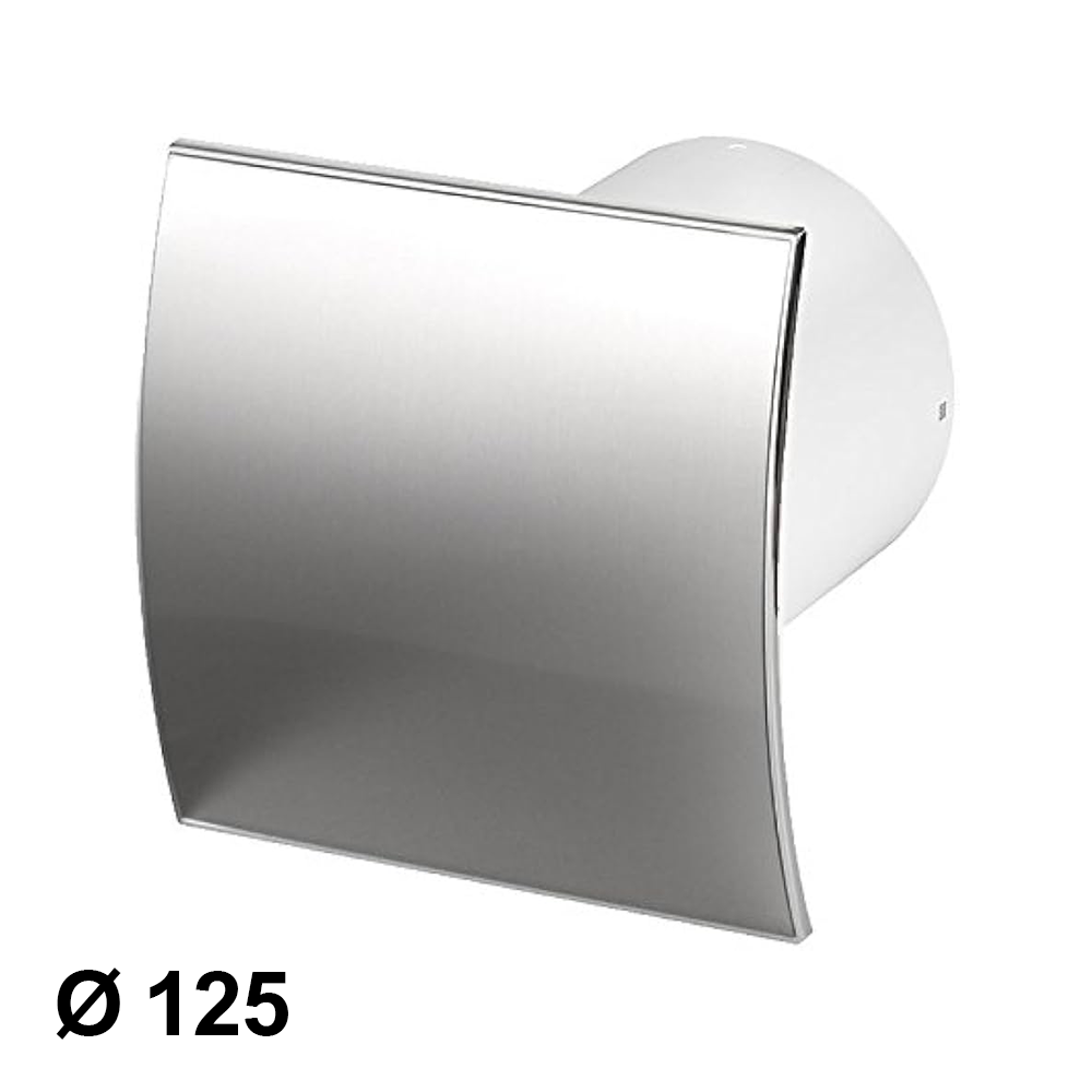Ventilateur extracteur d'air domestique Ø 125 mm - façade chromée polie