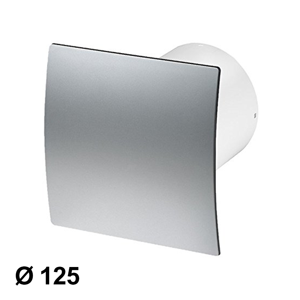 Ventilateur extracteur d'air domestique Ø 125 mm - façade chromée satinée
