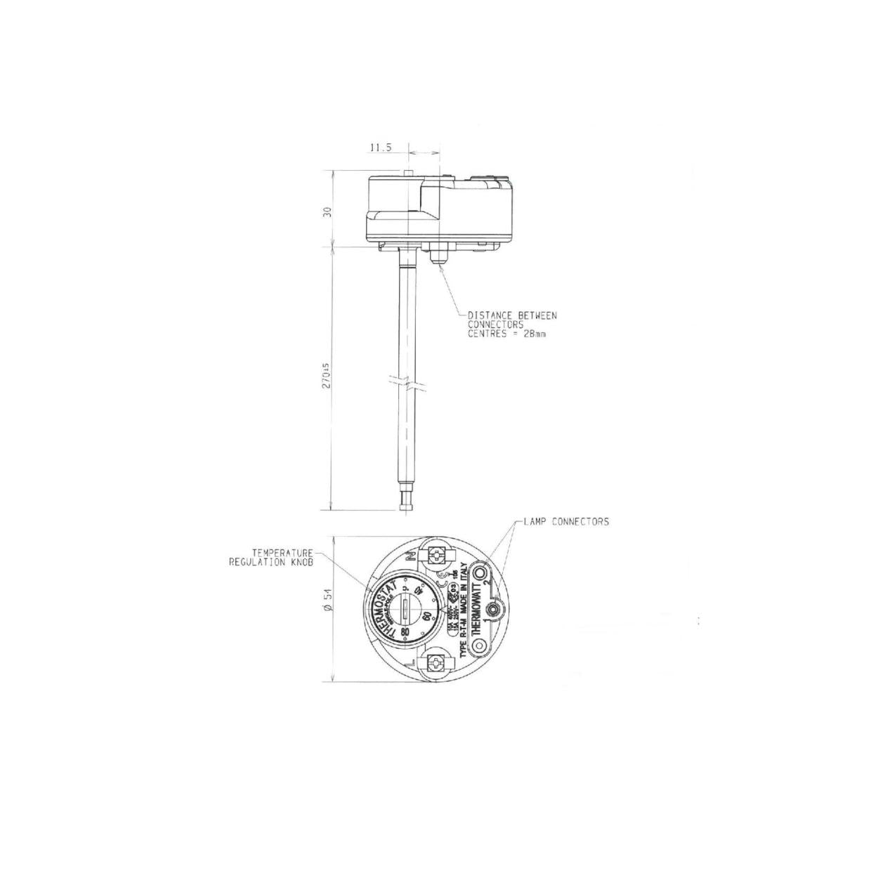 Thermostat THERMOWATT pour élément chauffant électrique