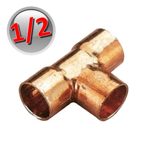 Raccord en T en cuivre FFF pour soudure 1/2'' - 12,7 mm