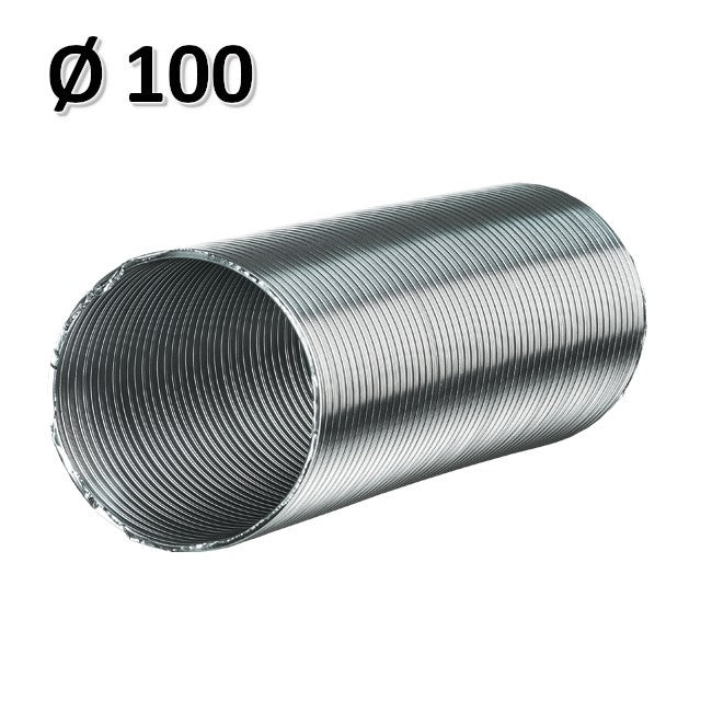 Hotte de cuisine VMC en tube circulaire extensible en aluminium Ø 100 x MAX 3 m