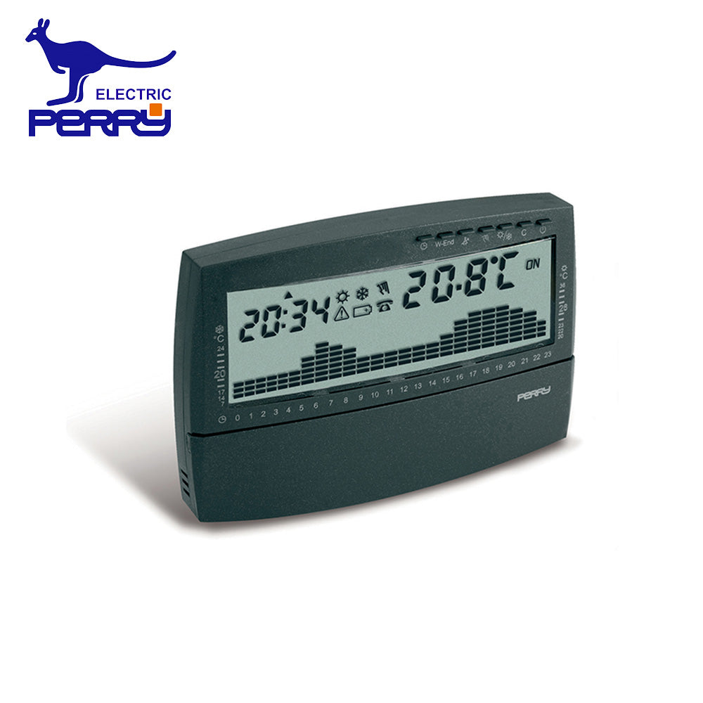 Perry 1CRCR018AS - Thermostat mural numérique hebdomadaire série UP & DOWN, anthracite
